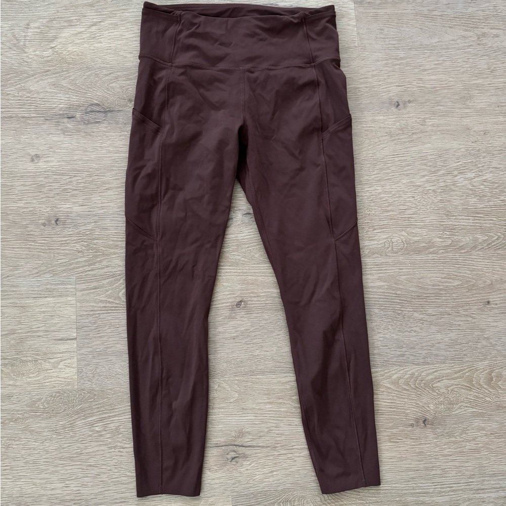 Lululemon Fast & Free 25” Leggings Tights Size 8 Brown